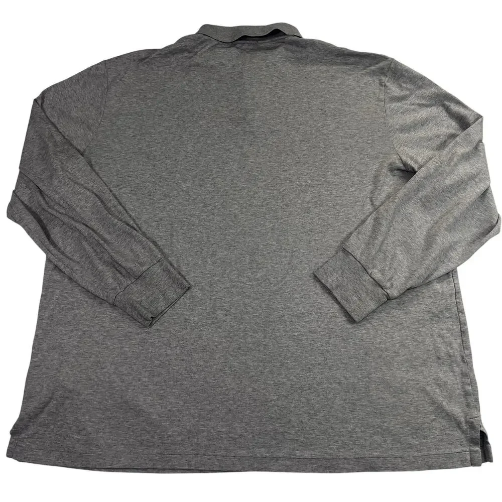 Polo Ralph Lauren Shirt Men Size XXL Gray Long Sleeve Soft Knit Classic Fit Pony